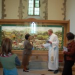 Cathy Clayson congratulated by the Archdeacon