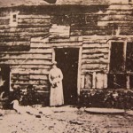 Nellie feeding chickens at Drayton Mill