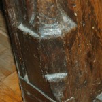 Vase stops at the foot of reception room door.