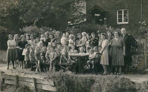 Celebrating VE Day by the river in Frogmore, 1945