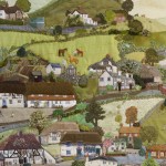 Detail including Horses in field